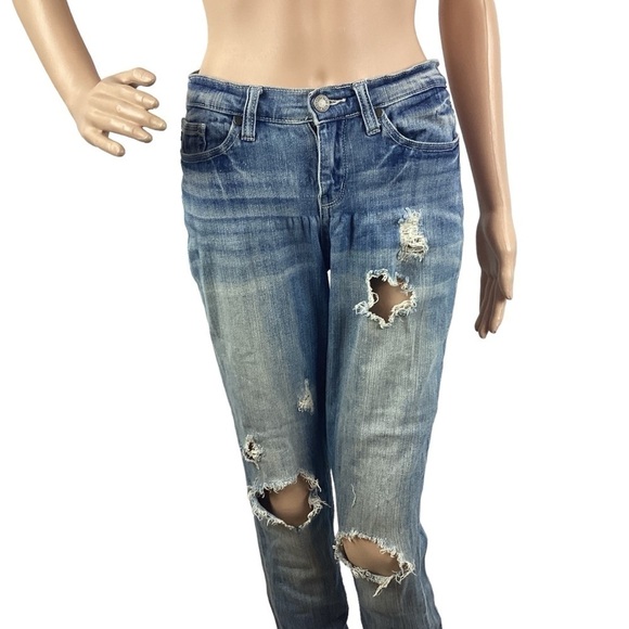 Judy Blue Light Wash Distressed Skinny Jeans Size 5/27 Blue - Picture 2 of 6